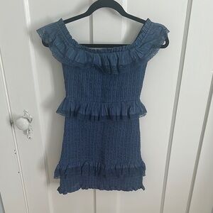 Off the shoulder blue Tularosa Dress